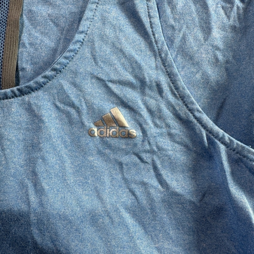 Adidas Blue Fitted Sleeveless Tank Top - Picture 4 of 8